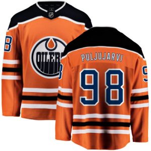 Kinder Edmonton Oilers Eishockey Trikot Jesse Puljujarvi #98 Breakaway Orange Fanatics Branded Heim